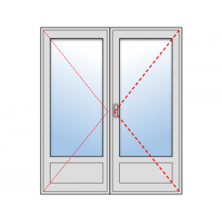 Porte-fenêtre 2 vantaux avec soubassement