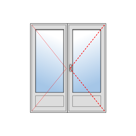 Porte-fenêtre 2 vantaux avec soubassement